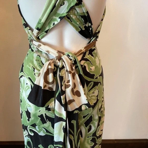 Emilio Pucci Black and Green Floral Wedding Dress - Picture 4 of 15